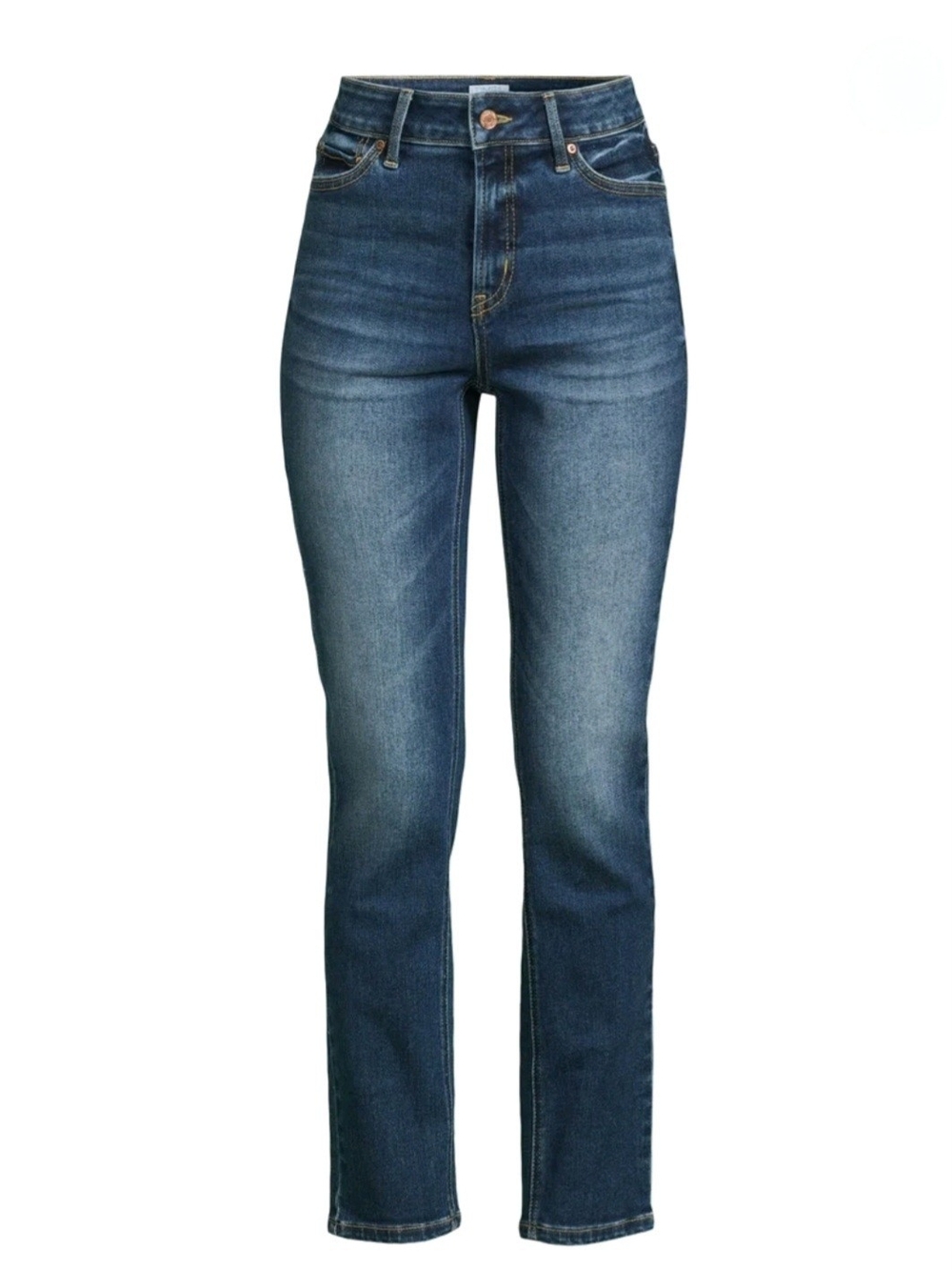 Time and Tru Women’s 16P/18 Mid Rise Straight Leg Jeans Light/Medium Wash Denim